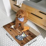 Cute Cartoon with Multiple Cat Wood Grain Retro Welcome Doormat for Home Entrance, Foyer, Kitchen, Bathroom