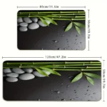 2 Piece Kitchen Rug Set - Gray Pebble Bamboo for Kitchen and Bathroom