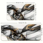 2 Piece Kitchen Rug Set - Black and Gold Smoke for Kitchen and Bathroom