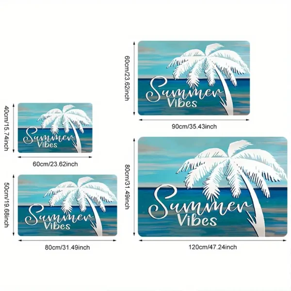 Tropical Coconut Palm Welcome Doormat for Home Entrance, Foyer, Kitchen, Bathroom