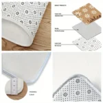 Brown & White Daisy Welcome Doormat for Home Entrance, Foyer, Kitchen, Bathroom