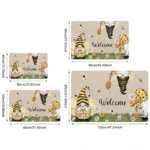 Rustic Bee-Themed Welcome Doormat for Home Entrance, Foyer, Kitchen, Bathroom