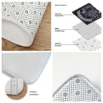 British Style with HOME Lettering and Floral Design Welcome Doormat for Home Entrance, Foyer, Kitchen, Bathroom