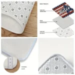 Patriotic with Star Stripes Design - Independence Day Welcome Doormat for Home Entrance, Foyer, Kitchen, Bathroom